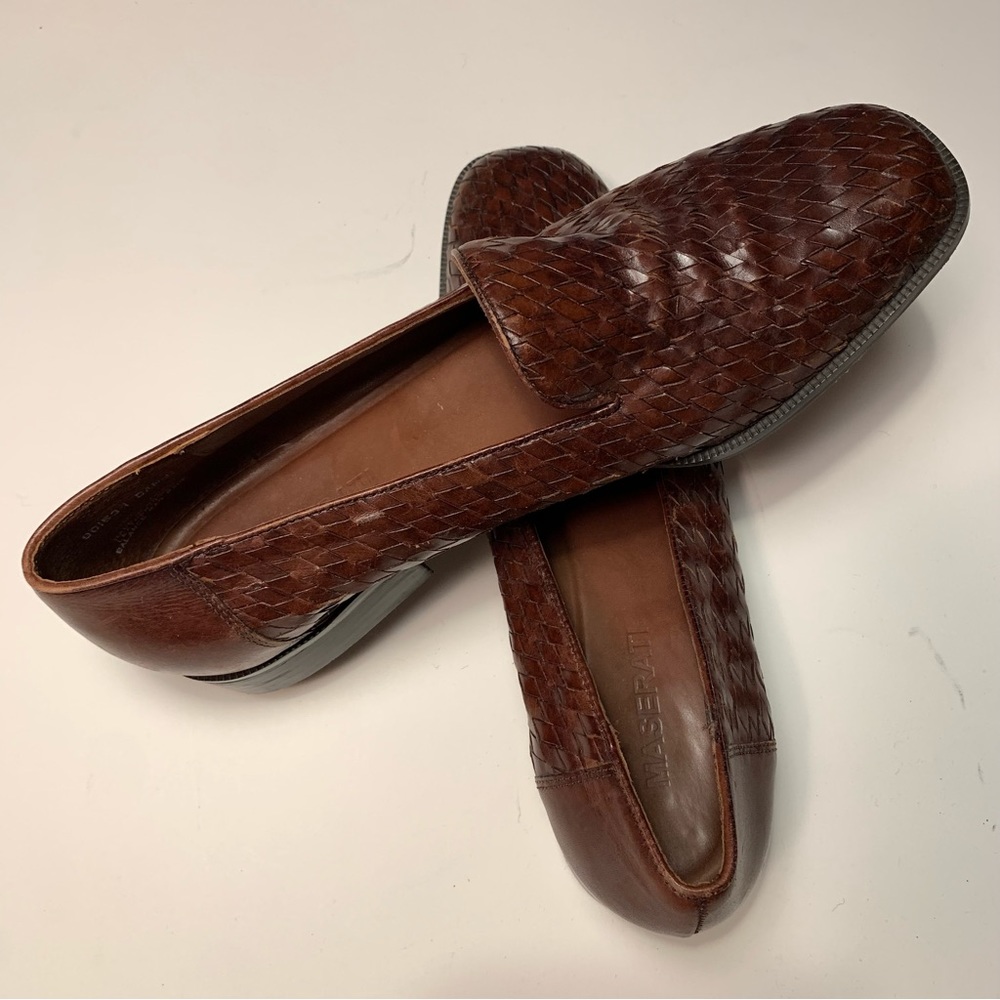 Leather Maserati slip-on loafers. Size 10M. LIKE NEW.